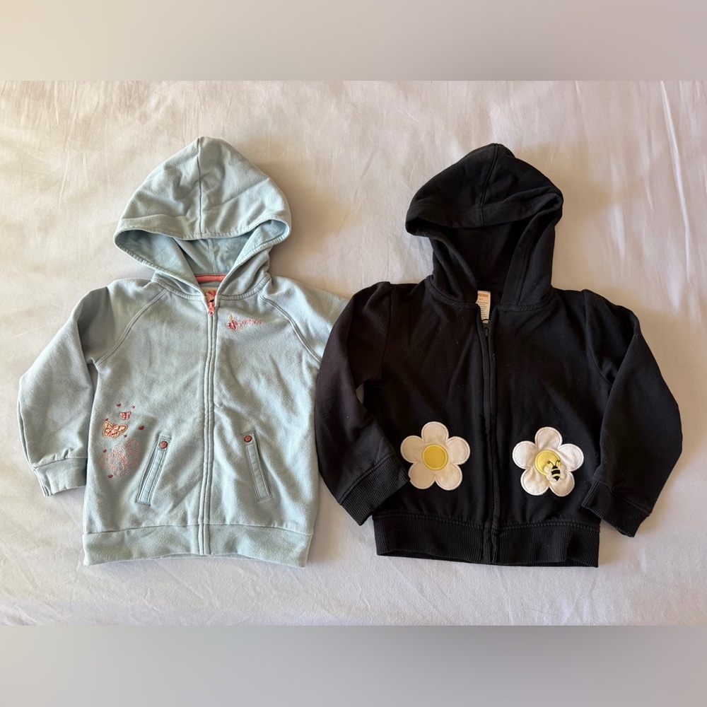 Kids Blue and Black Floral Hoodies